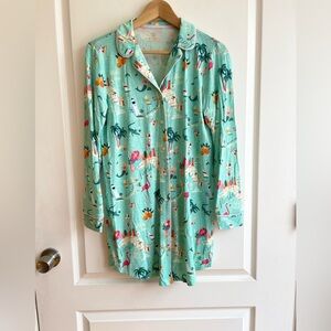 Spartina 449 Florida Pajama Sleep Shirt Size S Colorful Novelty Flamingoes Soft